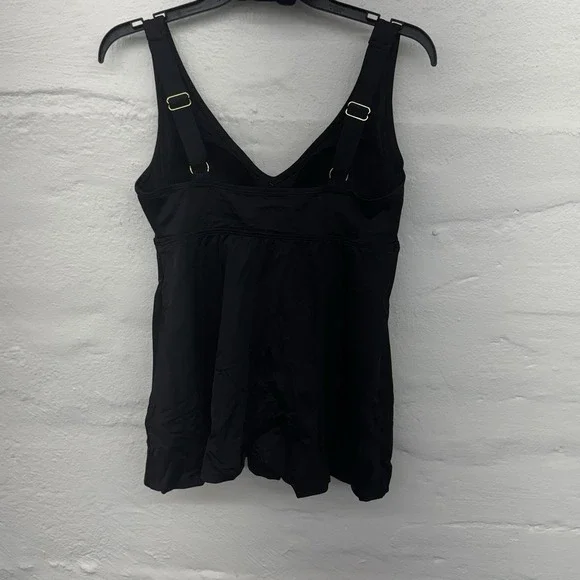 Swimsuit For All Tankini Black Two Piece Adjustable Straps Size 8 Kim Gravel New - Picture 2 of 3